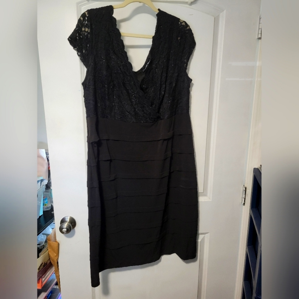 Candalite women 1x black lace glittery cocktail dress